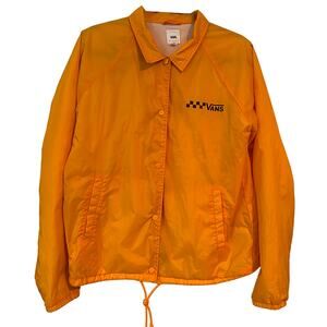 Vans Thanks Coach Jacket Lightweight Snap-Front Windbreaker Yellow Women's M